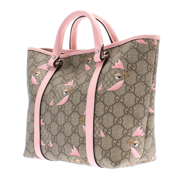 Gucci Line Papagallo Handbag GG Supreme Canvas Pink - Picture 2 of 12